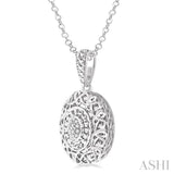 1/20 Ctw Round Cut Diamond Fashion Pendant in Sterling Silver with Chain