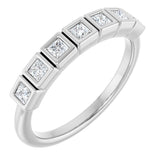 14K White 2x2 mm Square 1/3 CTW Natural Diamond Anniversary Band