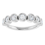 14K White 3 mm Round 5/8 CTW Natural Diamond Anniversary Band