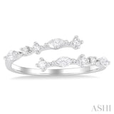 1/3 ctw Bypass Marquise and Round Cut Diamond Fashion Open Band in 14K White Gold