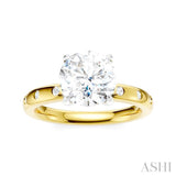 1/6 Ctw Round Shape Round Cut Diamond Semi-Mount Engagement Ring in 14K Yellow and White Gold