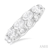 3 3/4 ctw East-West Set Oval Cut Diamond Eternity Wedding Band in 14K White Gold