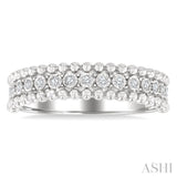 1/10 Ctw Round Cut Bead Bijoux Diamond Bold Bead Design Fashion Band in Sterling Silver
