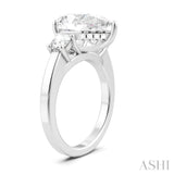 1/2 Ctw Tri-Mount Pear Shape Round Cut Diamond Semi-Mount Engagement Ring in 14K White Gold