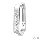 1/2 Ctw Pear Cut Diamond Hexagonal Fashion Hoop Earrings in 14K White Gold