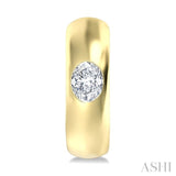 1/3 Ctw Bezel Set Oval Cut Diamond Fashion Huggie Earrings in 14K Yellow Gold