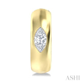 1/4 Ctw Bezel Set Marquise Cut Diamond Fashion Huggie Earrings in 14K Yellow Gold