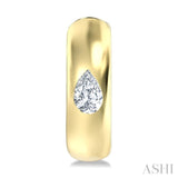 1/4 Ctw Bezel Set Pear Cut Diamond Fashion Huggie Earrings in 14K Yellow Gold