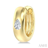 1/4 Ctw Bezel Set Pear Cut Diamond Fashion Huggie Earrings in 14K Yellow Gold