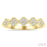 1/4 Ctw Clover Motif Round Cut Diamond Fashion Ring in 14K Yellow Gold