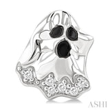 1/20 Ctw Petite Ghost Single Cut Diamond Fashion Earrings in 10K White Gold