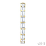 1 7/8 Ctw North-South Emerald Cut Diamond Fashion Hoop Earring in 14K Yellow Gold