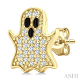 1/6 Ctw Petite Ghost Round Cut Diamond Fashion Earrings in 10K Yellow Gold