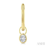 1/3 Ctw Bezel Set Oval Cut Diamond Huggie Earrings in 10K Yellow Gold
