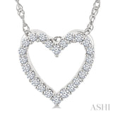 1/10 Ctw Heart Shape Round Cut Diamond Pendant With Chain in 10K White Gold