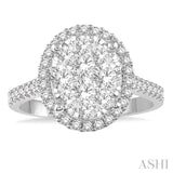 Oval Shape Lovebright Diamond Engagement Ring