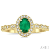 Oval Shape Gemstone & Diamond Ring