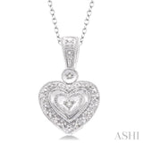 Silver Heart Shape Diamond Fashion Pendant