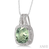 Silver Gemstone & Diamond Pendant