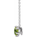 Sterling Silver 5 mm Natural Peridot Solitaire 16-18