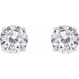 Sterling Silver 5.5 mm Stuller Lab-Grown Moissanite Stud Earrings