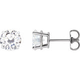 Sterling Silver 6.5 mm Stuller Lab-Grown Moissanite Stud Earrings