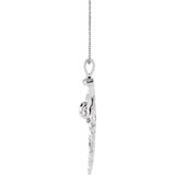 Sterling Silver 18x26 mm Nail Design Cross 18