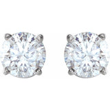 Sterling Silver 7 mm Imitation White Cubic Zirconia Stud Earrings