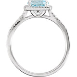 Sterling Silver Natural Sky Blue Topaz & .01 CTW Natural Diamond Ring