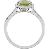 Sterling Silver Natural Peridot & .01 CTW Natural Diamond Ring