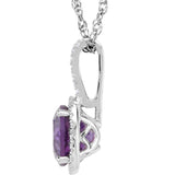 Halo-Style Birthstone Necklace