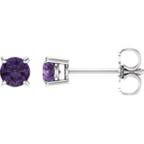 Round 4-Prong Light Stud Earrings