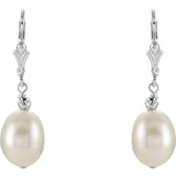 Freshwater Cultured Pearl Lever Back Earrings