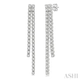 Diamond Tennis Long Earrings