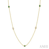 Gemstone & Diamond Station Necklace