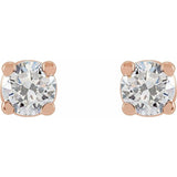 Round 4-Prong Lightweight Stud Earrings