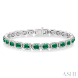 Halo Gemstone & Diamond Bracelet