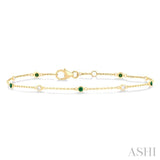 Gemstone & Diamond Station  Bracelet