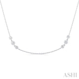 Three Stone Diamond Station Necklace